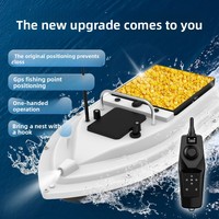 Perahu Pancing Plastik GPS Kontrol Jarak Jauh Satu Tangan yang Ditingkatkan, Penentuan Posisi Presisi Satu Sentuhan, Kembali Otomatis, Jangkauan 500-600M, 1.5kg