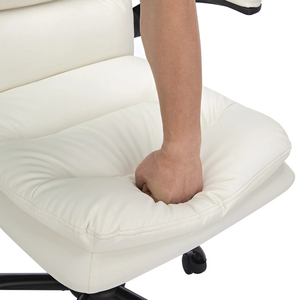 <span class=keywords><strong>Chaise</strong></span> <span class=keywords><strong>de</strong></span> <span class=keywords><strong>bureau</strong></span> ergonomique exécutive <span class=keywords><strong>vintage</strong></span> en cuir blanc 2026 avec dossier haut réglable et coussin à ressorts - Product Image 5