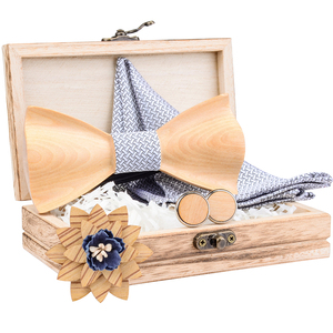 Nouveau <span class=keywords><strong>noeud</strong></span> <span class=keywords><strong>papillon</strong></span> en <span class=keywords><strong>bois</strong></span> d'érable 3D pour hommes soie poche carré boutons de manchette broche ensemble costume <span class=keywords><strong>mariage</strong></span> <span class=keywords><strong>noeud</strong></span> <span class=keywords><strong>papillon</strong></span> avec boîte-cadeau - Product Image 3