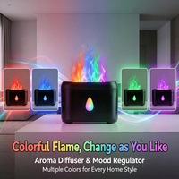 Diffuseur d'arômes à flamme colorée 200 ml, humidificateur amélioré à 7 couleurs de flamme, diffuseur d'huiles essentielles silencieux pour la maison, le bureau, le yoga