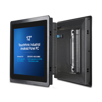 Touchthink 12 Inch 3mm Aluminium Alloy Bezel 12V 4A Embedded Industrial Android Panel Pc untuk Kabinet Cerdas Industri