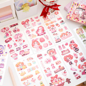 مجموعة ملصقات مزخرفة برسومات كرتونية مجموعة ملصقات ودفاتر مذهبة لطيفة مجموعة هدايا الدفاتر DIY ملصقات الفتيات - Product Image 2