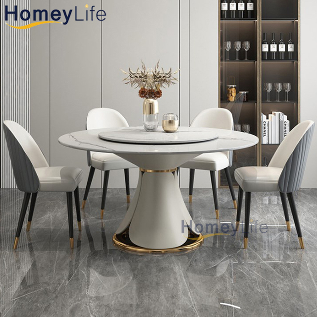 Modern Round Marble Dining Table Lazy Susan Turntable Rotating Dining Table for Sale