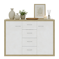 Commode moderne en bois pour salon avec 4 tiroirs - Armoire durable et peu encombrante pour chambre à coucher, appartement, entrée, villa et hôtel