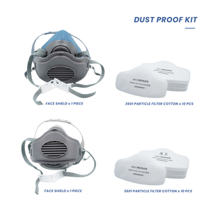 SPRO Set <span class=keywords><strong>Respirator</strong></span> perlindungan ekonomis 310A + 10 filter asap & debu tahan untuk semprotan pertanian - Product Image 2