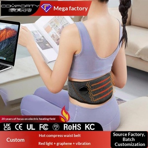 Customized <b>USB</b> Graphene <b>Heating</b> Far Infrared Vibration Hot Compress Red Light Physiotherapy Massage Belt for Body - Product Image 3