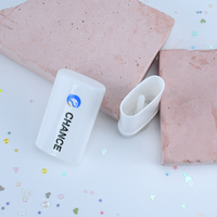 Stick de conditionnement cosmétique vide en plastique à remplissage par le haut, ovale plat, à mécanisme rotatif, 15 ml, pour écran solaire solide et déodorant