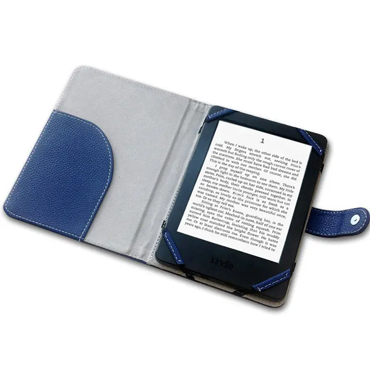 Logo Kustom Penjualan Laris Penutup Tablet Biru Keluaran Baru untuk Kindle Sampul Kulit Putih Kertas untuk Kindle