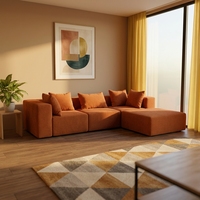 Canapé modulable en forme de L, style moderne, avec rangement intégré, compact et peu encombrant, idéal pour les hôtels et le transport, pour salon.