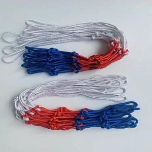 Rete per Canestro da Basket per Interni ed Esterni in <span class=keywords><strong>Nylon</strong></span> Intrecciato, Dimensioni Personalizzabili, Bianco e Blu, Ricambio Portatile Tagliabile - Product Image 1