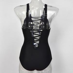 Traje de Baño de Una Pieza de Chifón para Mujer, Diseño Cruzado, Color Sólido, Sin Tirantes, Sexy y Único - Product Image 5