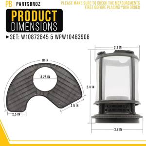 Filtro de bomba para lavavajillas W10872845 WPW10463906, juego de 2 piezas, compatible con Whirlpool Kenmore Amana Maytag KitchenAid - Product Image 4
