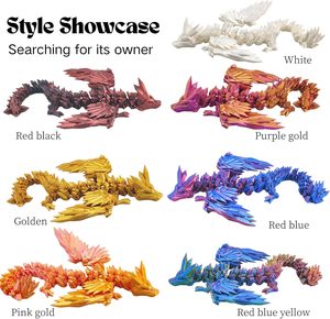 Jouets imprimés en 3D Dragon - Dragon volant flexible de 18 pouces avec ailes, thème animal, décoration de la maison, cadeau d'anniversaire, animal de compagnie de bureau - Product Image 2