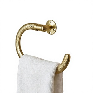 Support mural circulaire en laiton antique pour serviettes, résistant à la rouille, accessoire de salle de bain, porte-serviettes simple de luxe à vendre - Product Image 1