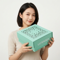 Boîte cadeau en carton rigide recyclable avec fermeture magnétique et logo personnalisé, doublure en éponge pour cadre photo, emballage cosmétique de luxe