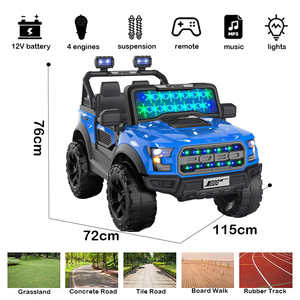 12v bambini Ride-on auto a 2 posti con controllo remoto auto per bambini giocattoli 4x4 bambini elettrico per bambini <span class=keywords><strong>camion</strong></span> 4x4 - Product Image 2