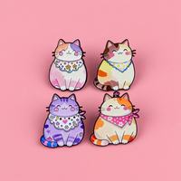 Großhandel Metall-Cartoon-Pins: Niedliche Katzen-Brosche, Liebliche Kreative UV-Bedruckte Tier-Anstecknadel, Accessoire für Taschen & Kleidung