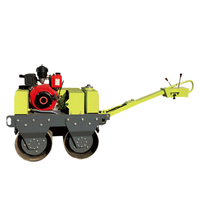 Mini rouleau vibratoire à double tambour à vente chaude, moteur 7,5 CV, fréquence de vibration 70 Hz, force excitante de 20 kN pour les routes