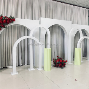 LEDA New Design White Metal Wedding Arch Wedding Stage <b>Backdrop</b> Ceremony Entrance for Wedding Events Decor - Product Image 1