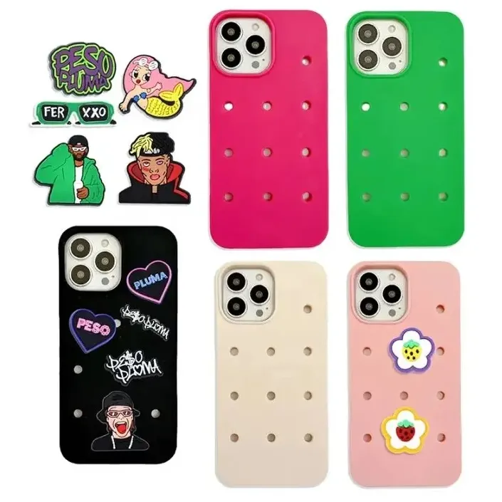 Hot Soft 3D Cute Silicone Mobile Phone Cases Diy Charms Contraportada Charms Cases para I Phone 15 14 13 12 Pro Max 11 Lady DIY Case