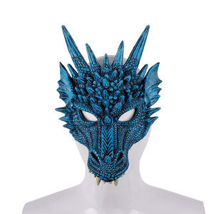 Wholesale price 3D Dragon <strong>Mask</strong> Halloween Party Costume Cosplay <strong>Scary</strong> Animal Half Face <strong>Masks</strong> Unisex Adult Medieval Fantasy Dragon Half <strong>Mask</strong> - Product Image 3