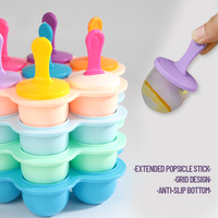 Outils de crème glacée antiadhésifs réutilisables colorés bricolage 7 cavités moules à glace Pop Popsicle avec des bâtons colorés pour les aliments faits maison pour enfants