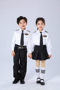 बच्चों की एयरलाइन पायलट कॉस्ट्यूम की पोशाक के लिए तैयार की गई लड़कियों की कप्तान यूनिफॉर्म फ्लाइट क्रू की भूमिका - Product Image 3