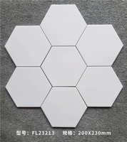 Carrelage hexagonal en porcelaine mate couleur unie 200x230mm 9mm d'épaisseur antidérapant Garantie 5 ans Collection multi-tons pour sol et mur