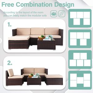 Mail Packing Outdoor Patio Sets Outdoor Rattan Furniture Rattan Sets 4PC Outdoor Furniture Couch Padded with Glass <b>Table</b> - Product Image 6