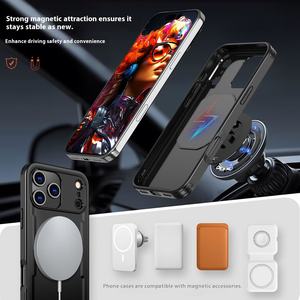 Étui de luxe anti-chute pour <span class=keywords><strong>iPhone</strong></span> 17 Pro avec poignée de téléphone et amortissement rotatif Film d'objectif de support magnétique pour Amazon Exclusive - Product Image 5