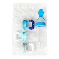 Groothandel Siliconen Baby Fruit Feeder Set Baby Lepel Feeder Groente Fruit Nibbler Zacht Siliconen Baby Voeding Set