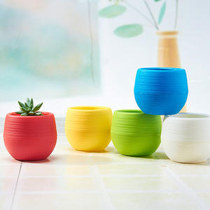 Vaso Rotondo in Plastica <span class=keywords><strong>per</strong></span> <span class=keywords><strong>Semi</strong></span> di Cactus, Vaso <span class=keywords><strong>per</strong></span> Piante Succulente con Fori di Drenaggio, Fioriera Bianca - Product Image 4