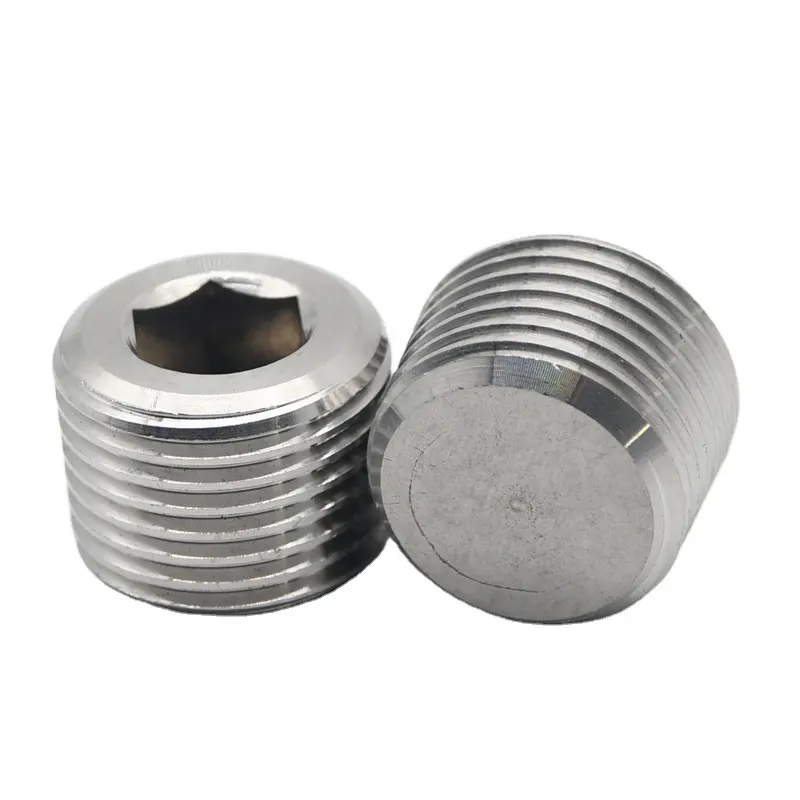 China manufacturer Internal Drive Pipe Plugs DIN906 Taper Thread Socket Pipe Plug Stainless Steel Pipe Fitting Plug