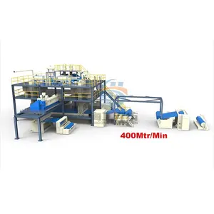 Polyester PP Nonwoven Fiber Making Machines Automatic Technology HG-3200SMS High Capacity 3200mm Non Woven Fabric Roll