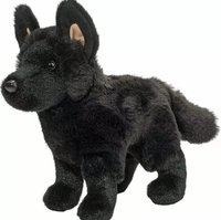 Jouet d'animal de forêt en peluche réaliste de chien de berger allemand noir d'émulation