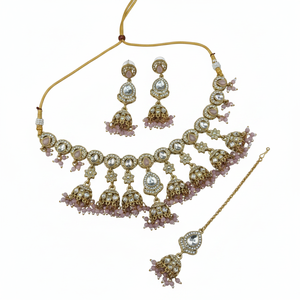 Luxury Indian Bridal Jewelry <b>Set</b> <b>Gold</b> Plated Zircon High Quality Pearls Ethnic Choker Necklace Heavy Earrings Party Engagement - Product Image 2