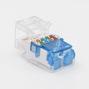 TM-8019 AMP RJ45 UTP Cat5e 90 Degree Female Transparent Golden Plated 6m 8P8C 568A/568B ISO9001 Certified <strong>Keystone</strong> <strong>Jack</strong> - Product Image 3