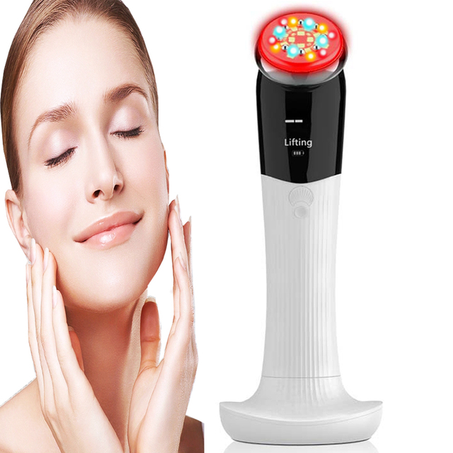 Beauty Vibration Face Massage Facial RF Red Green Led Light Therapy Fitness Recovery Anti Aging Wrinkle Remove Machine