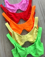 Ensemble bikini côtelé pour femme, haut triangle dos nu, bas à nouer sur les côtés, deux pièces, couleur unie, col en V, rembourrage amovible, séchage rapide, pour la plage