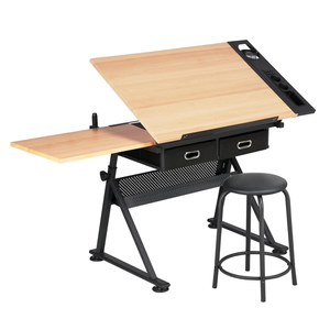 โต๊ะเขียนแบบอเนกประสงค์พร้อมลิ้นชัก ปรับระดับได้ สำหรับนักเรียน - Product Image 4