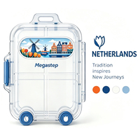 Boîte de rangement pour pilules en silicone ABS sur le thème des États-Unis, mini valise portable pour vitamines et médicaments