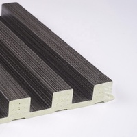Installation rapide 3d Pvc Grille en bois persiennes solide intérieur cannelé fond décoratif Wpc panneaux muraux