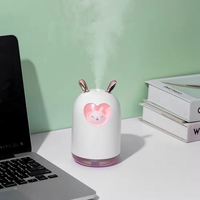 Hydratant Ultrasonique Usb 300ml Mini Lapin Humidificateur D'air Avec Veilleuse Colorée pour La Maison