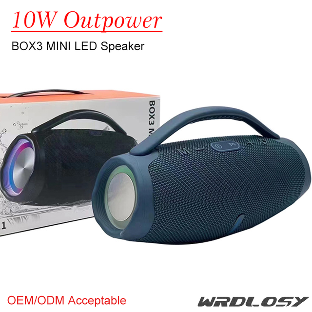 Mini Boombox3 Led Portable Speaker 10W Bass With Handle Wireless Music Box Player Waterproof Column Outdoor Party for Home Gift