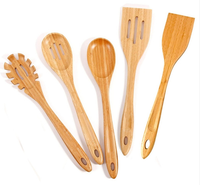 Ensemble d'ustensiles de cuisine en bambou de qualité supérieure - Écologiques et réutilisables - 7 pièces - Outils de cuisson avec emballage personnalisé - Lavage à la main uniquement