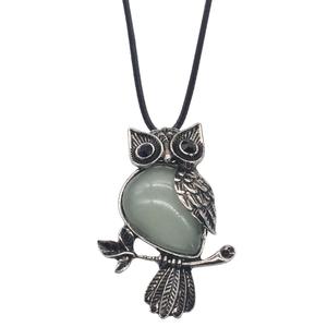 Kalung Liontin Batu Permata Burung Hantu Vintage, Batu Permata Energi Spiritual, Kristal Penyembuhan, Perhiasan Berlian Imitasi untuk Wanita Pria Pesta Pernikahan - Product Image 6
