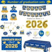 Artículos para Fiestas de Graduación con Temática Negra y Dorada, Decoración para el Lugar del Evento, Ambiente Festivo, Fondo para la Temporada de Graduación