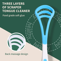 Raspador de Lengua de Doble Cara, Herramienta Portátil de Plástico Colorida para Eliminar el Mal Aliento de Forma Eficaz, Limpiador de Lengua para OEM