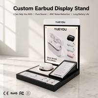 Support d'affichage en acrylique pour écouteurs Bluetooth TWS personnalisés, station d'accueil éclairée par LED, montage facile, panneau lumineux remplaçable, carte de spécifications