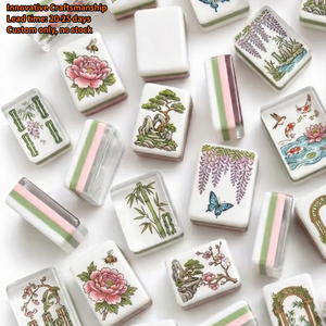 Juego de Fichas de Mahjong Acrílicas Personalizadas de 4 Capas, Diseño Costero Festivo, Color Lila, Estilo Cheeky Vie Triomphe Grateful Dead, Color Ciruela Panda 160 Jade - Product Image 1